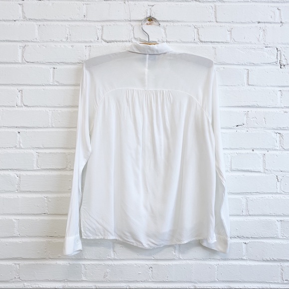 FRANK & OAK light blouse button down shirt off-white - Picture 2 of 11